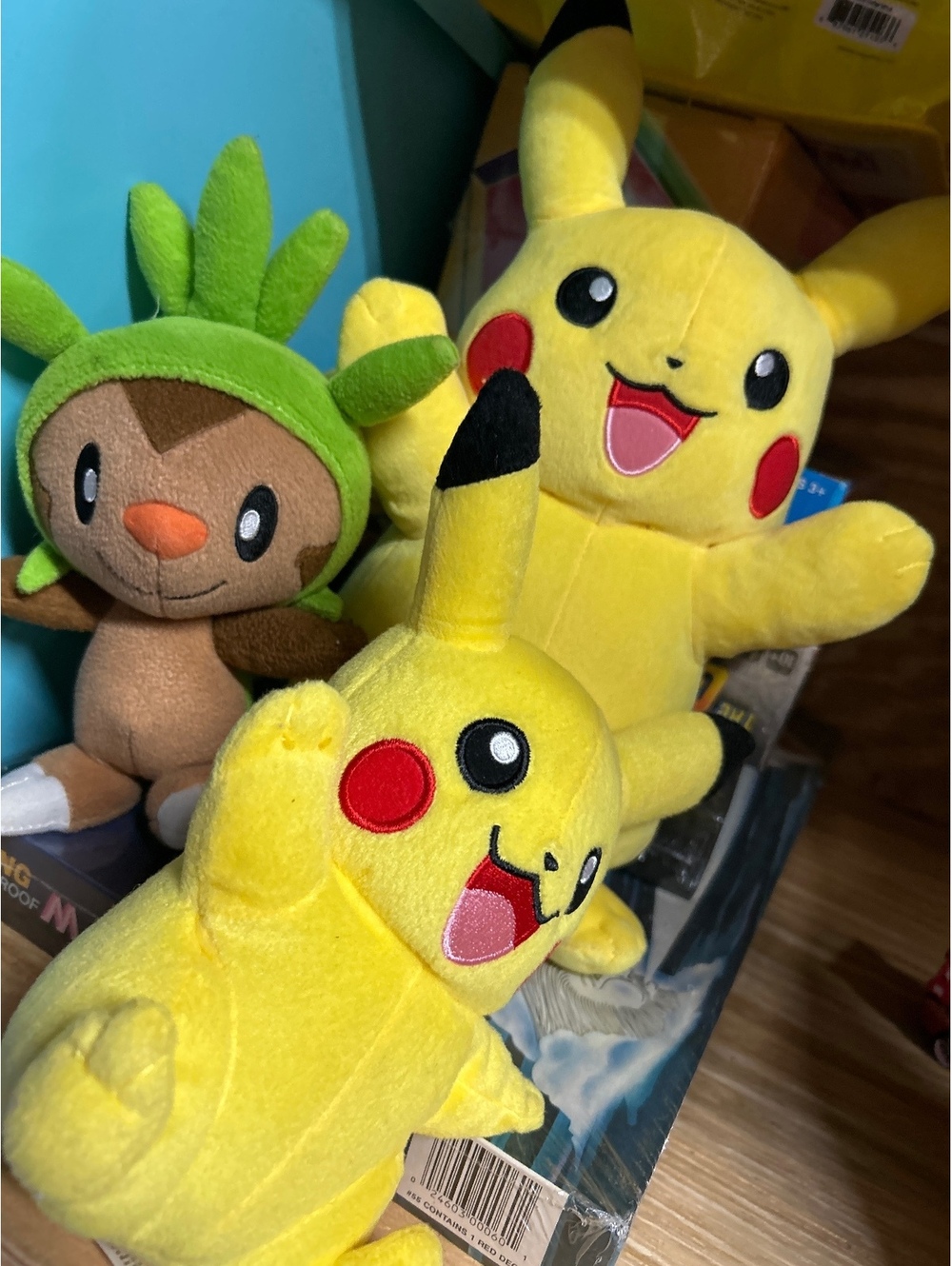 Tomy Pokemon Plush Toy Set with Light-Up Pikachu and Chespin